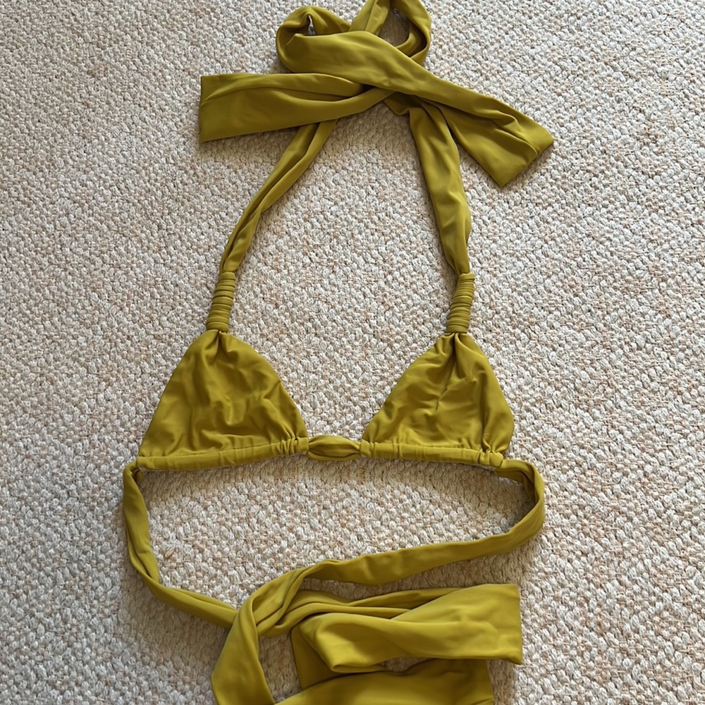 Acacia tie top in mustard size petite (xs)